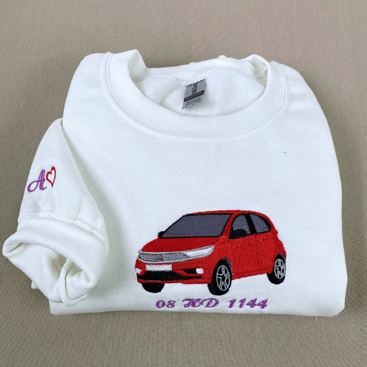 Custom Car Portrait Hoodies with Text - Personalized Vehicle Embroidered Sweatshirts - Image 6