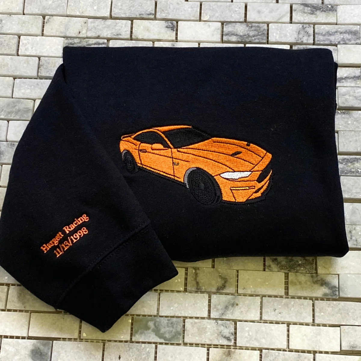 Custom Car Portrait Hoodies with Text - Personalized Vehicle Embroidered Sweatshirts - Image 7