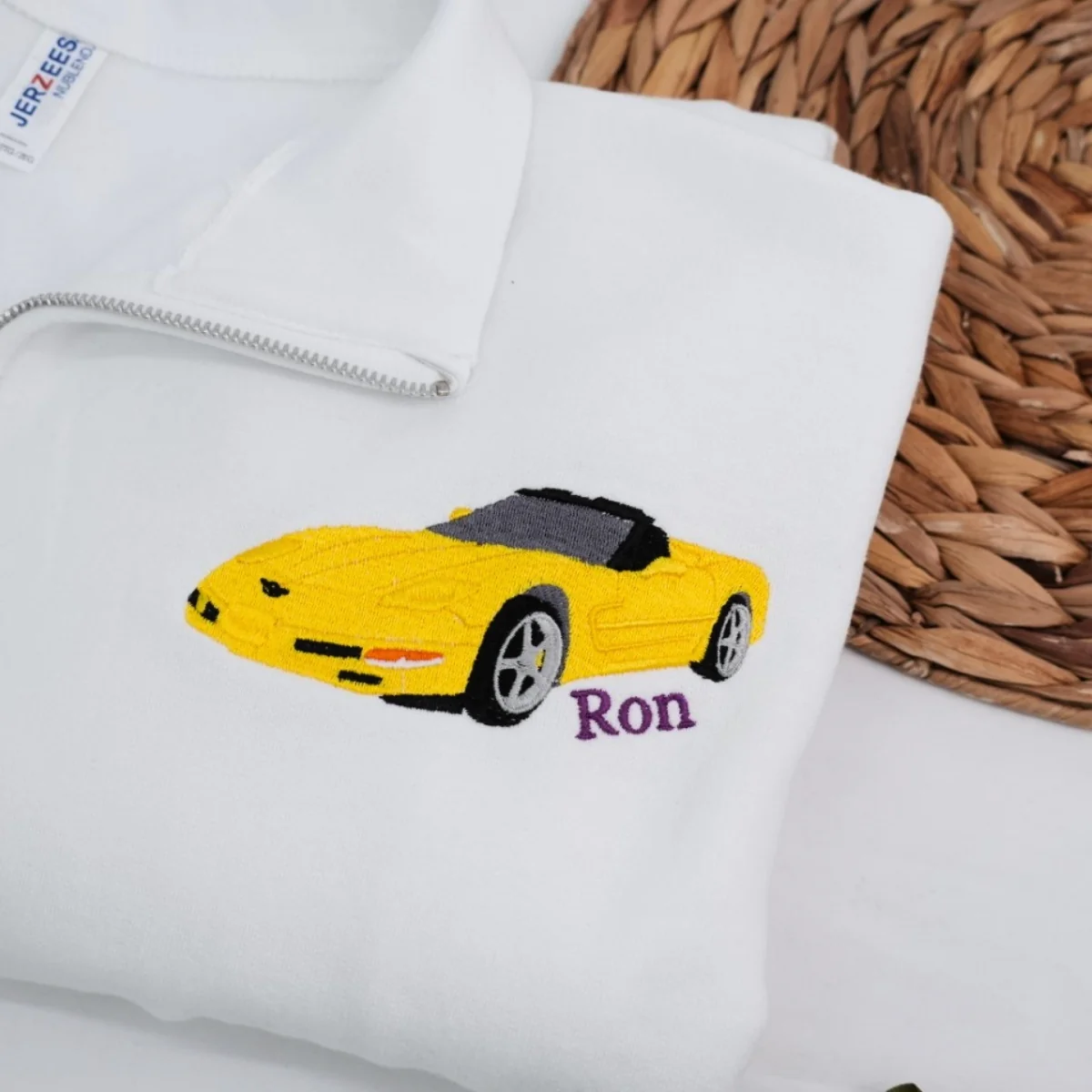 Custom Car Quarter Zip - Personalized Sports Car Embroidered Sweatshirt - Car Enthusiast Gift - Image 2
