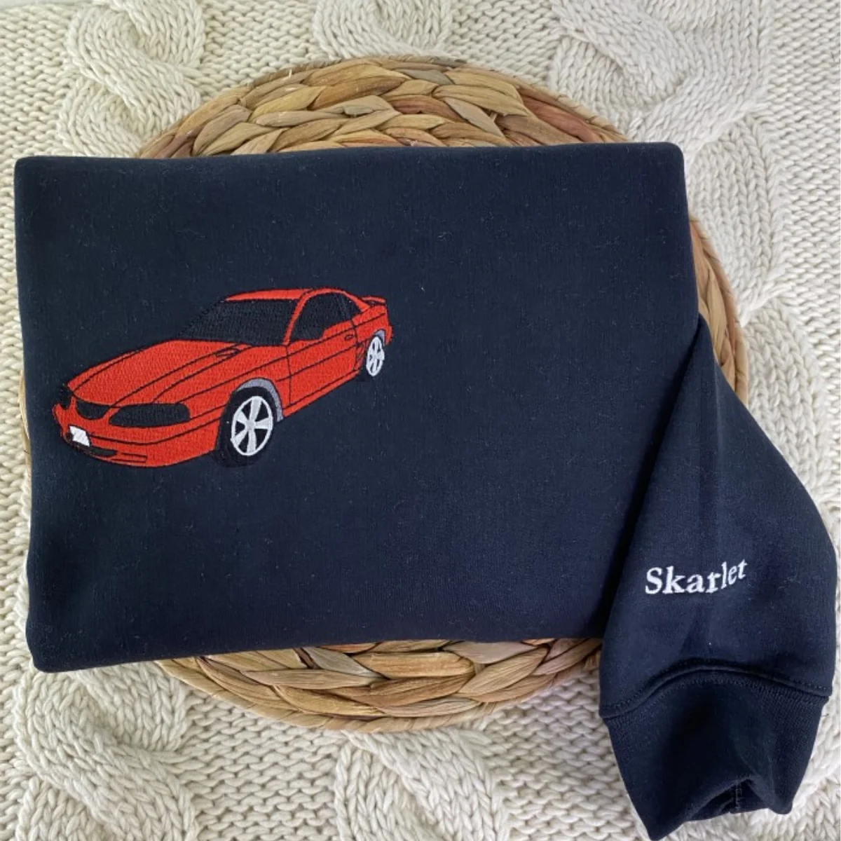 Custom Car Embroidered Sweatshirts with Personalized Text - Vehicle Portrait & Handwriting Hoodies - Perfect Car Lover Gift - Image 10