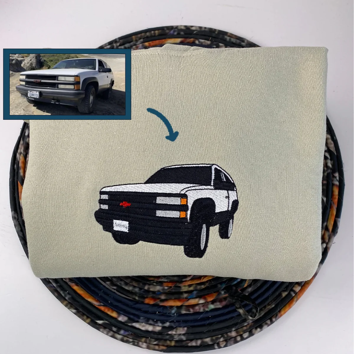 Custom Car Embroidered Sweatshirts with Personalized Text - Vehicle Portrait & Handwriting Hoodies - Perfect Car Lover Gift - Image 3