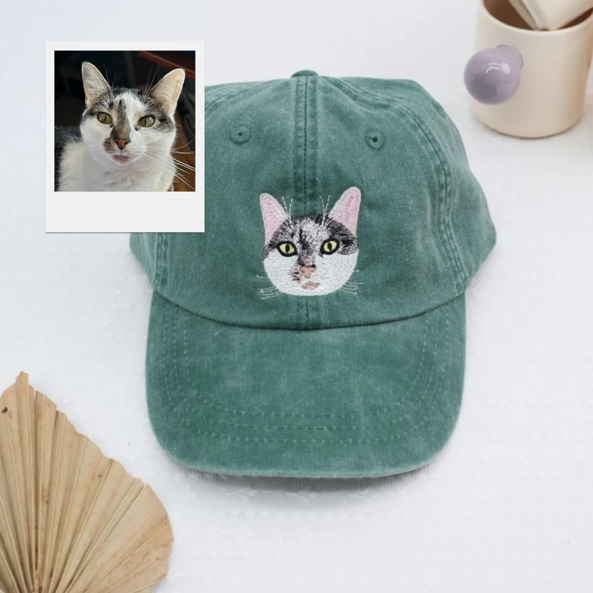 Custom Cat Face Embroidered Cap - Pet Parent Personalized Cat Name Accessory - Cat Mom Dad Gift - Image 4