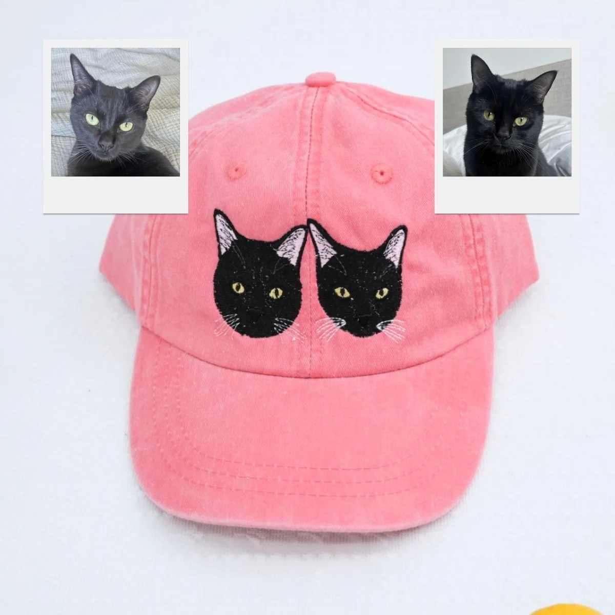 Custom Cat Photo Embroidered Cap - Pet Portrait Cat Lover Accessory - Personalized Cat Parent Gift - Image 3