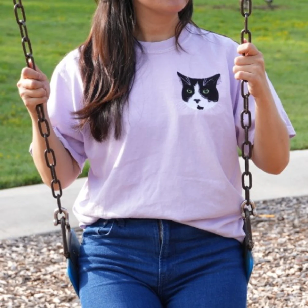 Custom Cat Portrait T-Shirts - Cat Face Embroidered Shirts - Personalized Pet Memorial Gift - Premium Quality Cat Lover Apparel - Image 6