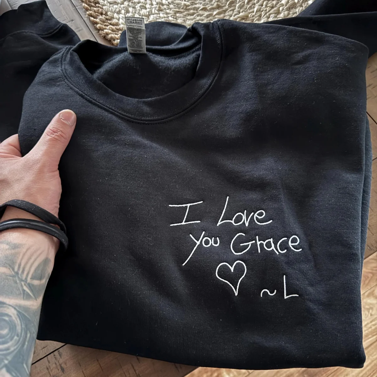 Custom Child Artwork Embroidered Sweatshirts - Kids Handwriting to Embroidery Hoodies - Perfect Family Keepsake Gift - Image 7