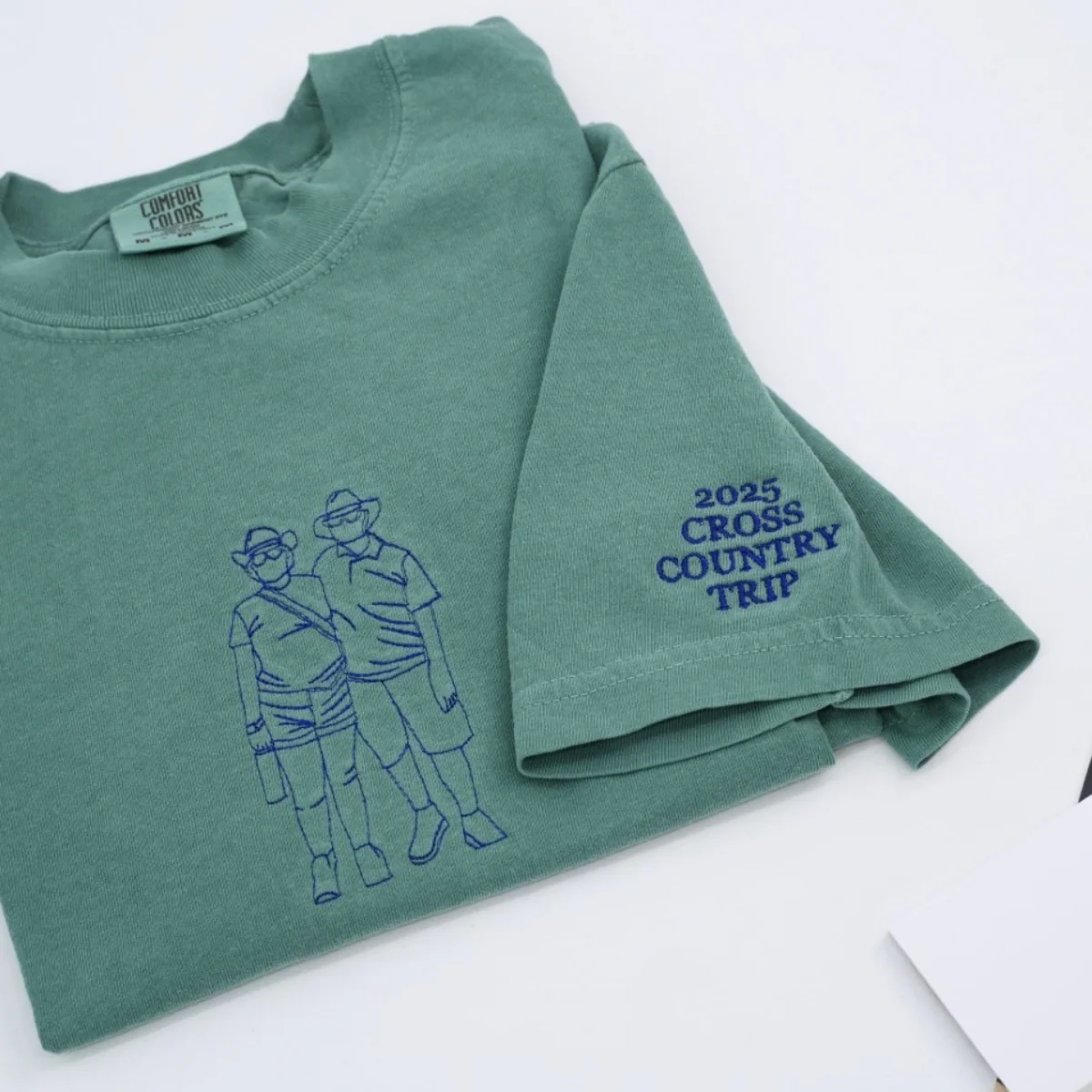 Custom Couple Photo Hoodies - Outline Style Personalized Embroidered Sweatshirts Gift - Image 4