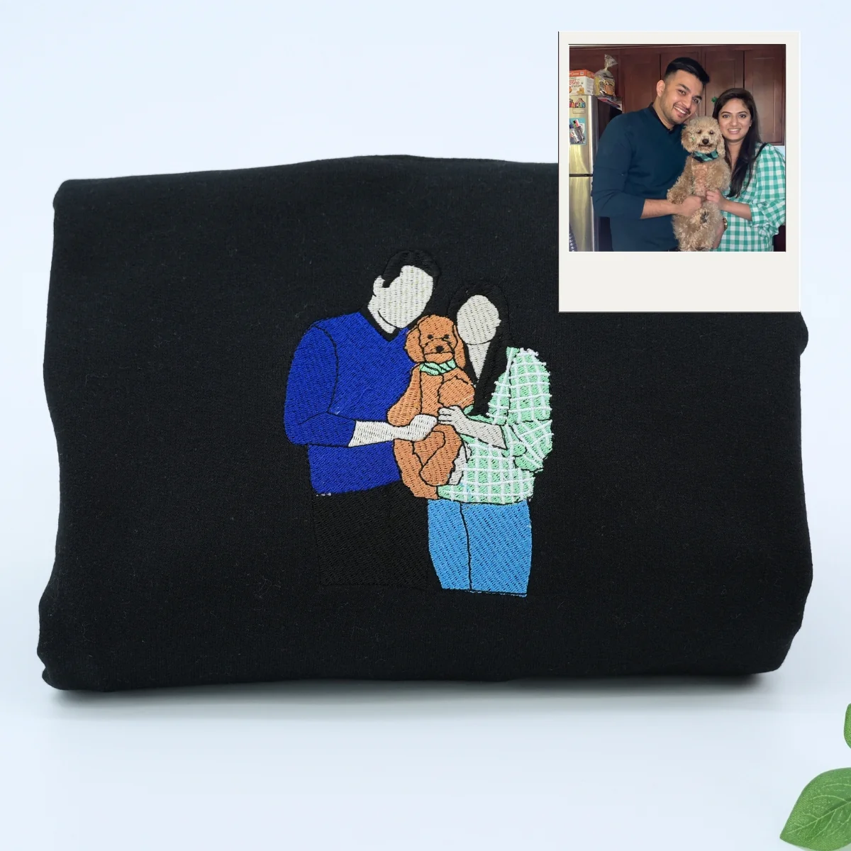 Custom Couple Portrait Hoodies - Anniversary Embroidered Sweatshirts - Personalized Roman Numeral Date Gift - Image 4