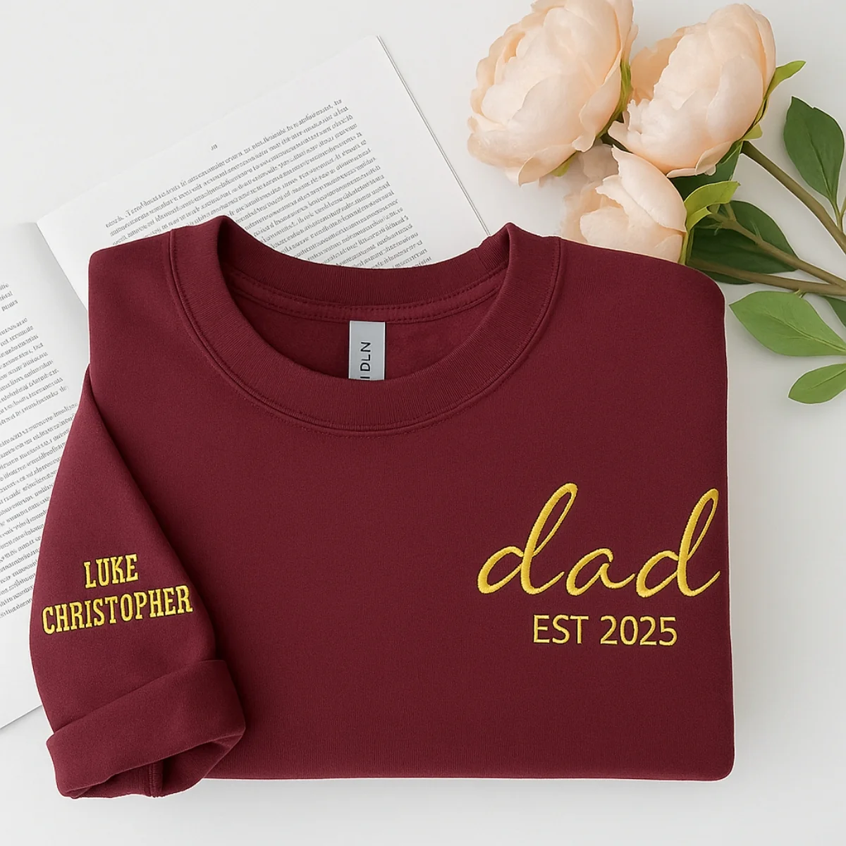 Custom Dad EST Sweatshirt - Personalized Children Names - Perfect New Father Gift - Image 2