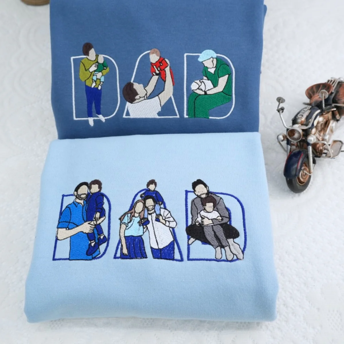 Custom Dad Hoodies - Family Bonding Embroidered Sweatshirts with Initials - Perfect Personalized Father Gift - Image 4