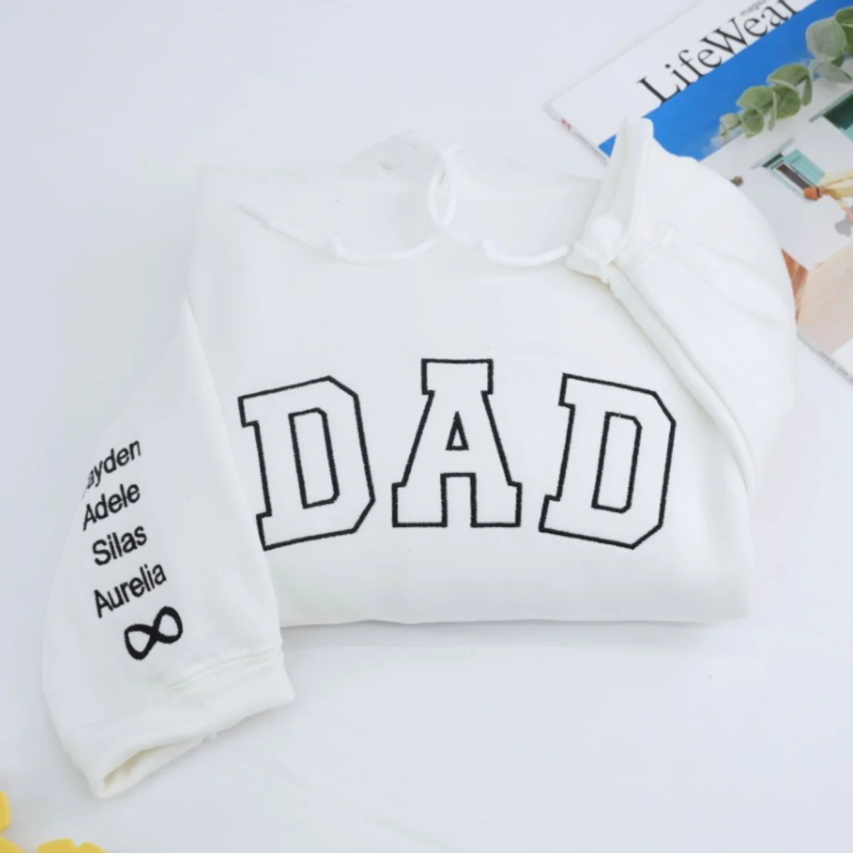 Custom Dad Hoodies - Multiple Kids Names Embroidered Sweatshirts - Perfect Father's Day Gift