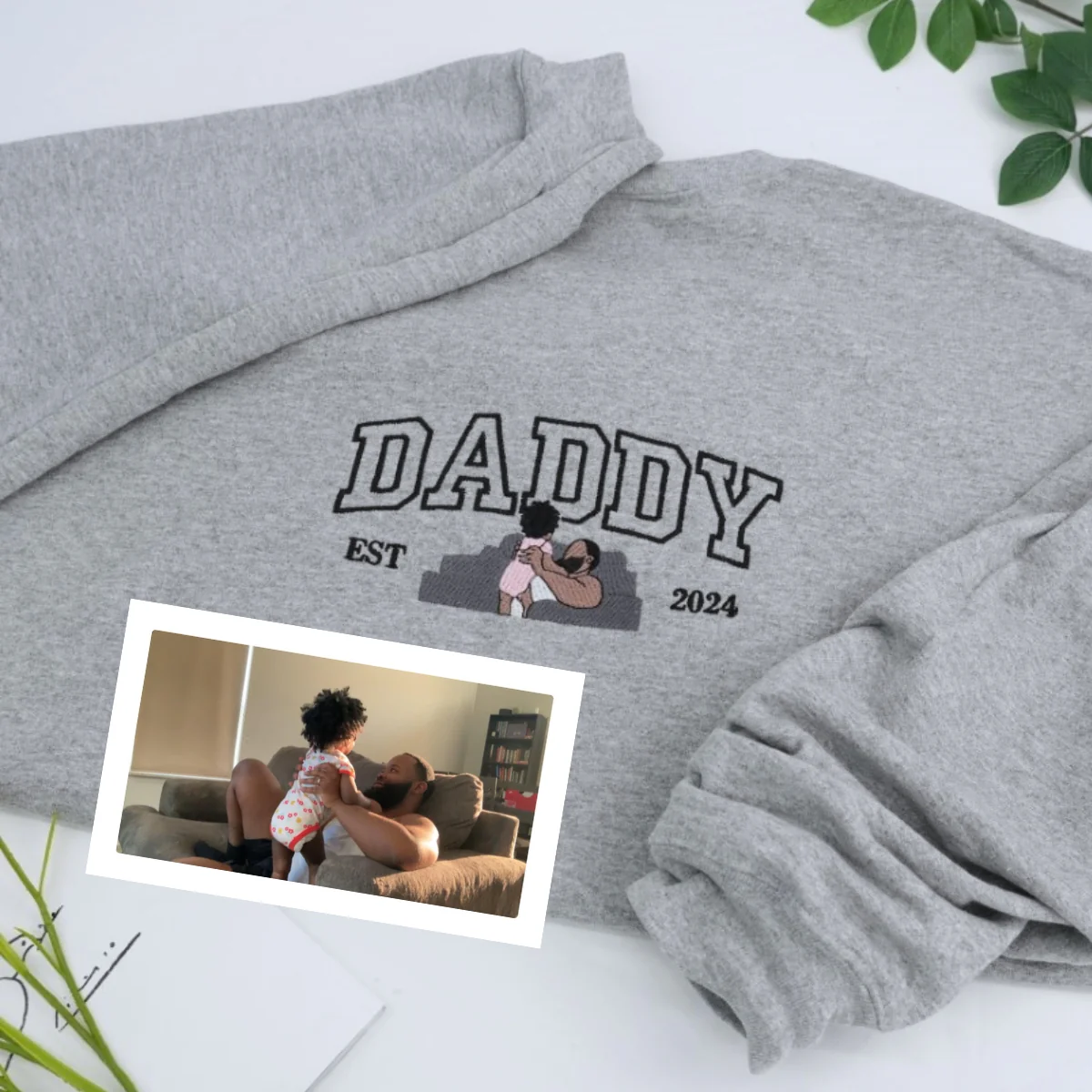 Custom Daddy Hoodies - Father Child Embroidered Sweatshirts - Perfect Daddy Gift - Image 2
