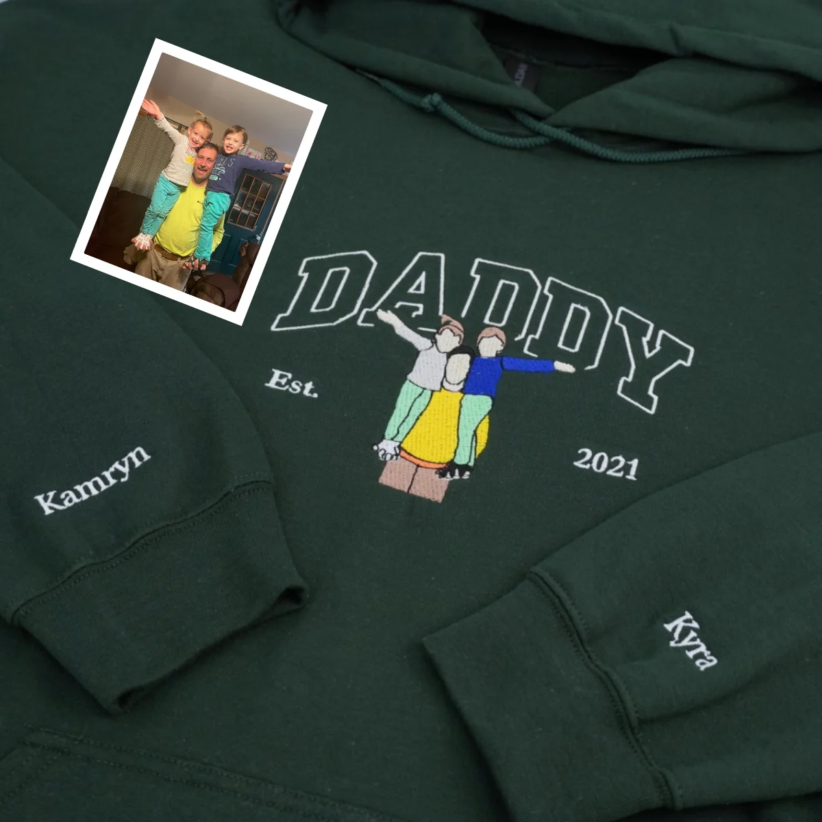 Custom Daddy Hoodies - Personalized Father Embroidered Sweatshirts - Perfect Father's Day Gift - Image 3