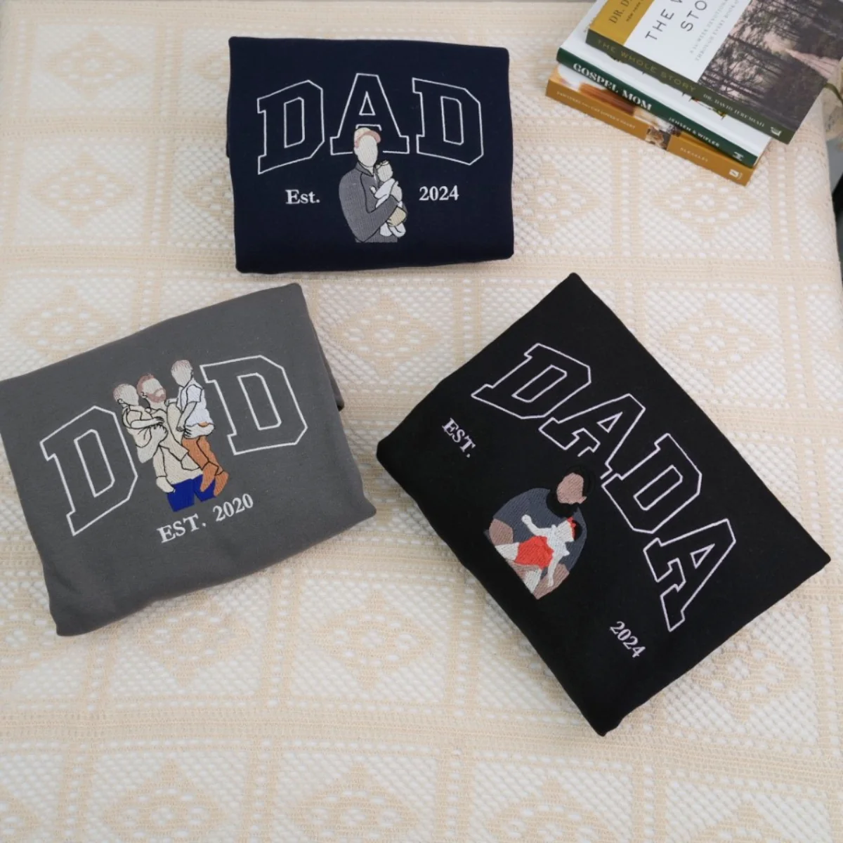 Custom Daddy Hoodies - Personalized Father Embroidered Sweatshirts - Perfect Father's Day Gift - Image 8