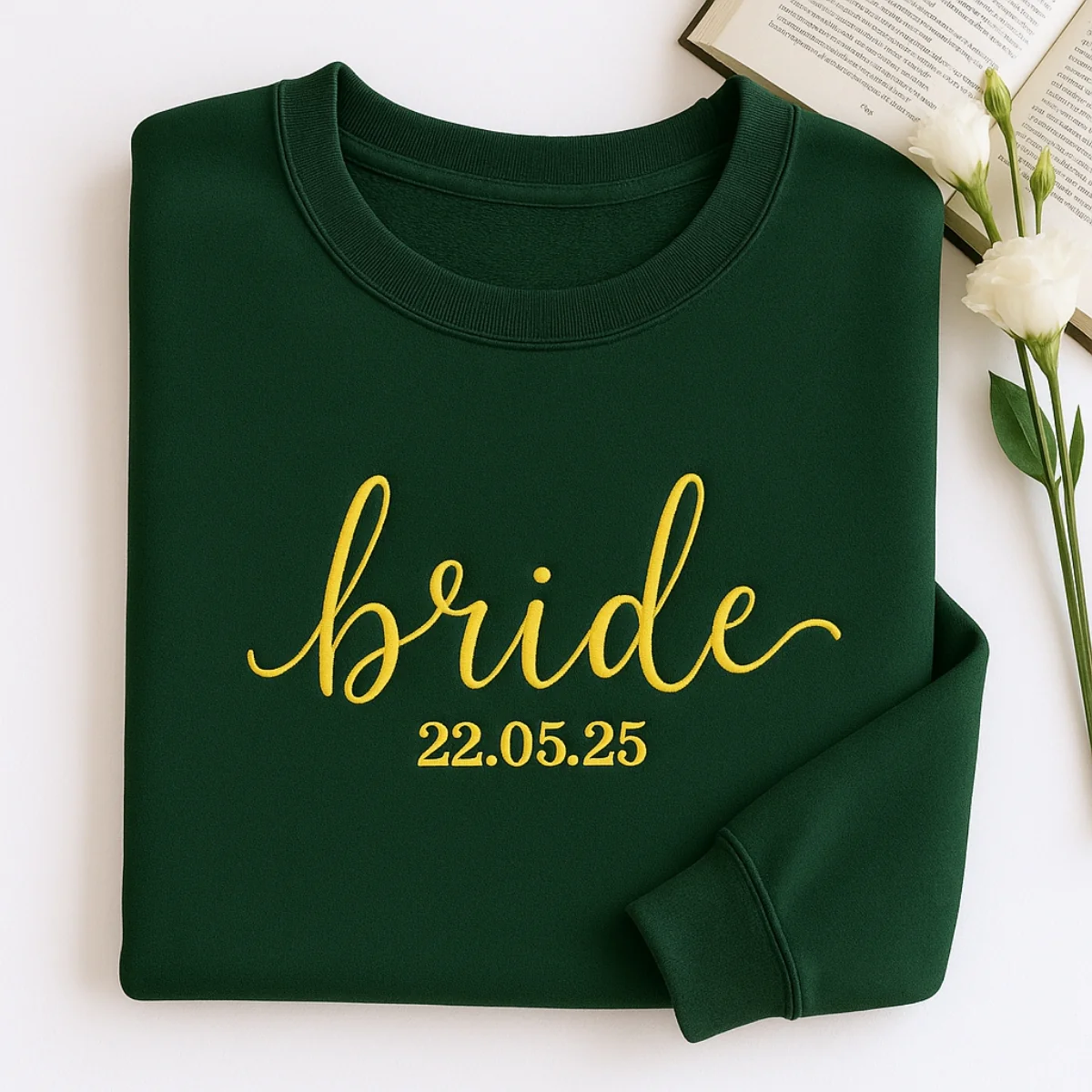 Custom Date Bride Sweatshirt - Personalized Wedding Embroidered Apparel - Perfect Bridal Gift - Image 5