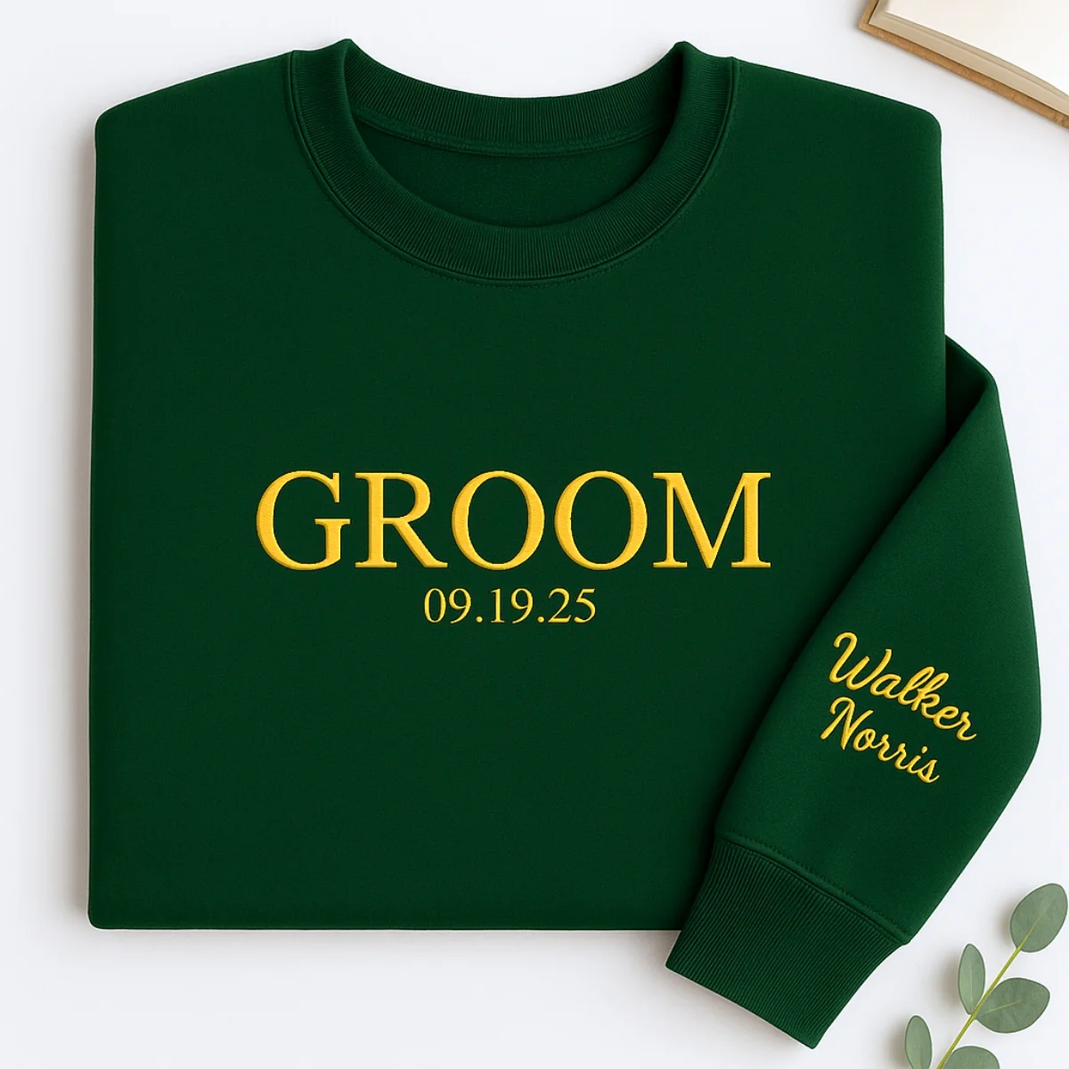 Custom Date Groom Sweatshirt - Personalized Wedding Embroidered Apparel - Perfect Bachelor Gift - Image 4
