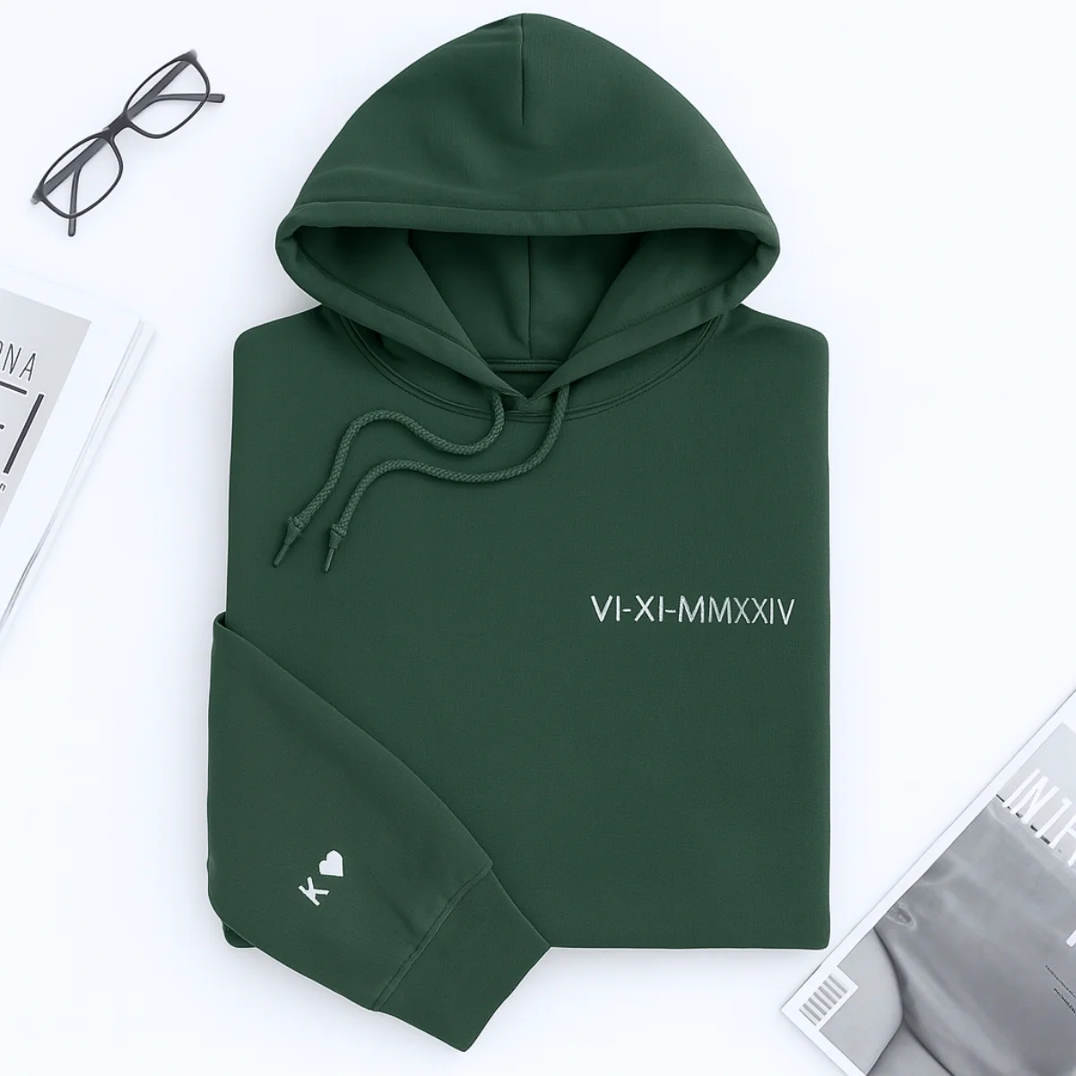 Custom Date Hoodies - Roman Numeral Couples Embroidered Hoodies - Personalized Anniversary Gift - Image 3