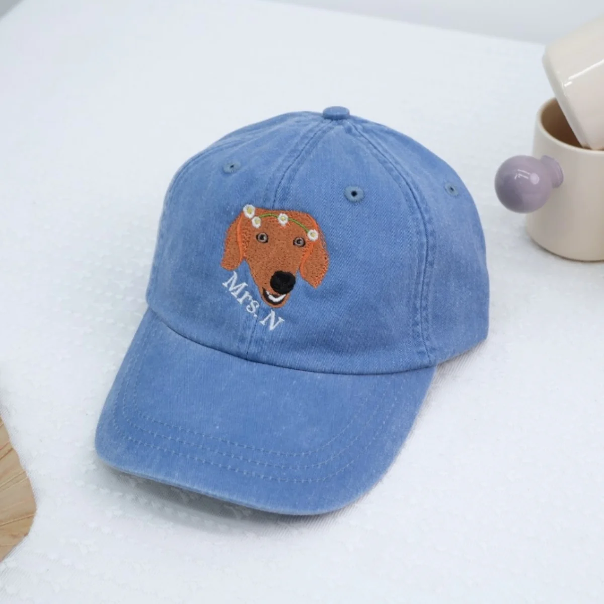 Custom Dog Embroidered Cap - Pet Portrait Personalized Accessory - Dog Owner Parent Gift - Image 6