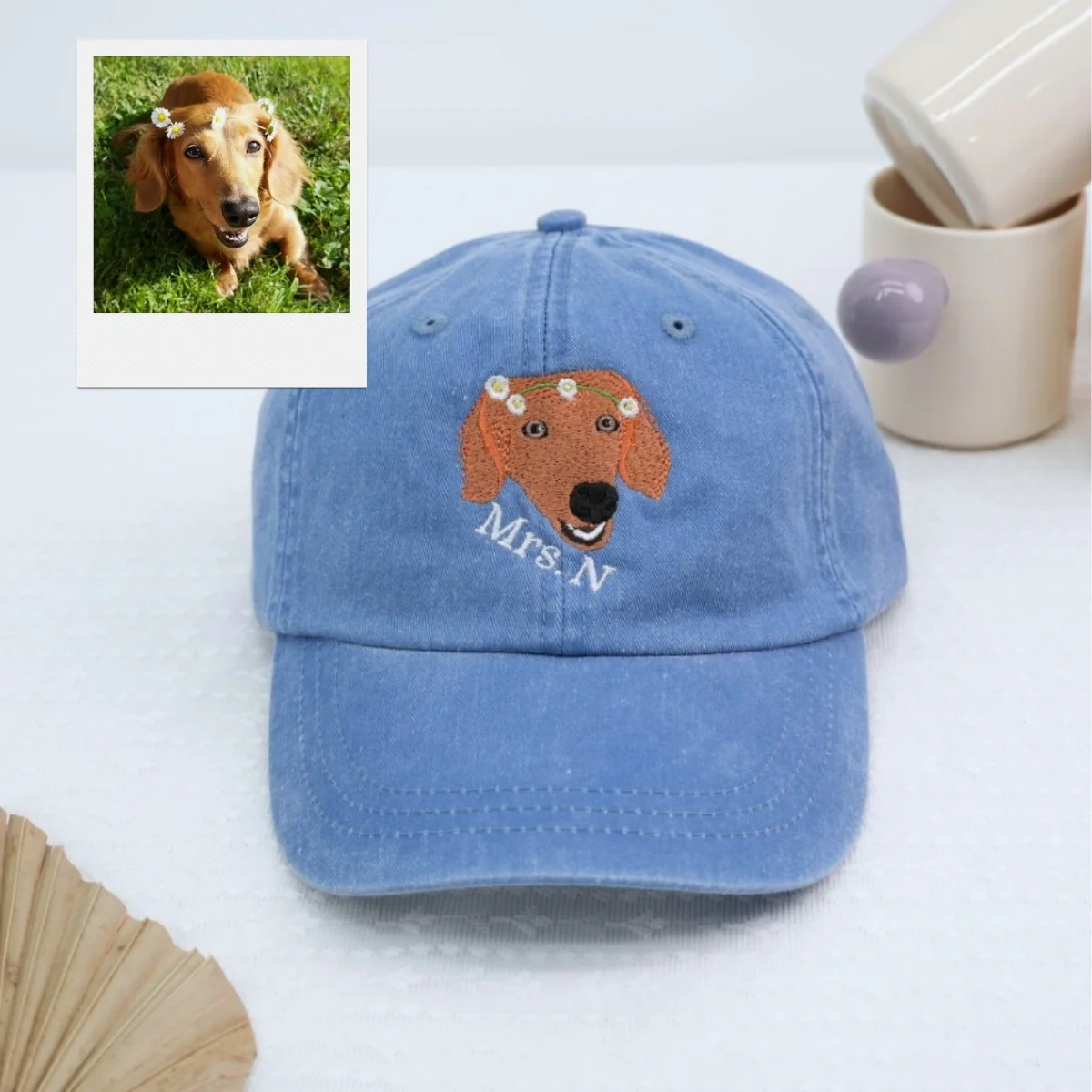 Custom Dog Embroidered Cap - Pet Portrait Personalized Accessory - Dog Owner Parent Gift - Image 7