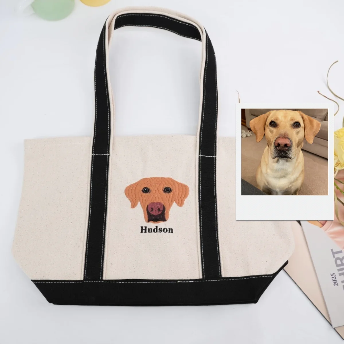 Custom Dog Face Embroidered Bags - Personalized Pet Portrait Accessories - Perfect Dog Lover Gift - Image 3