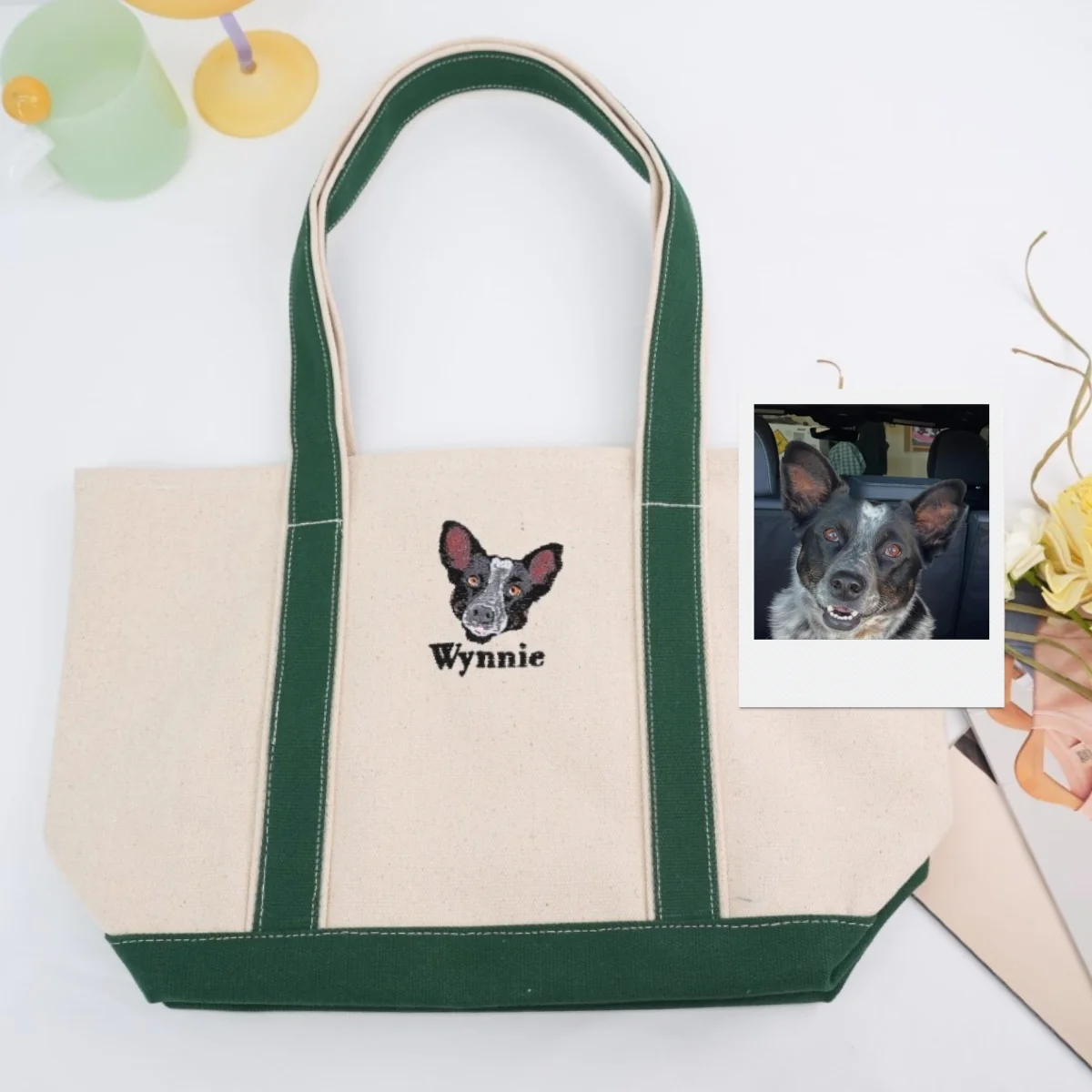 Custom Dog Face Embroidered Bags - Personalized Pet Portrait Accessories - Perfect Dog Lover Gift - Image 4