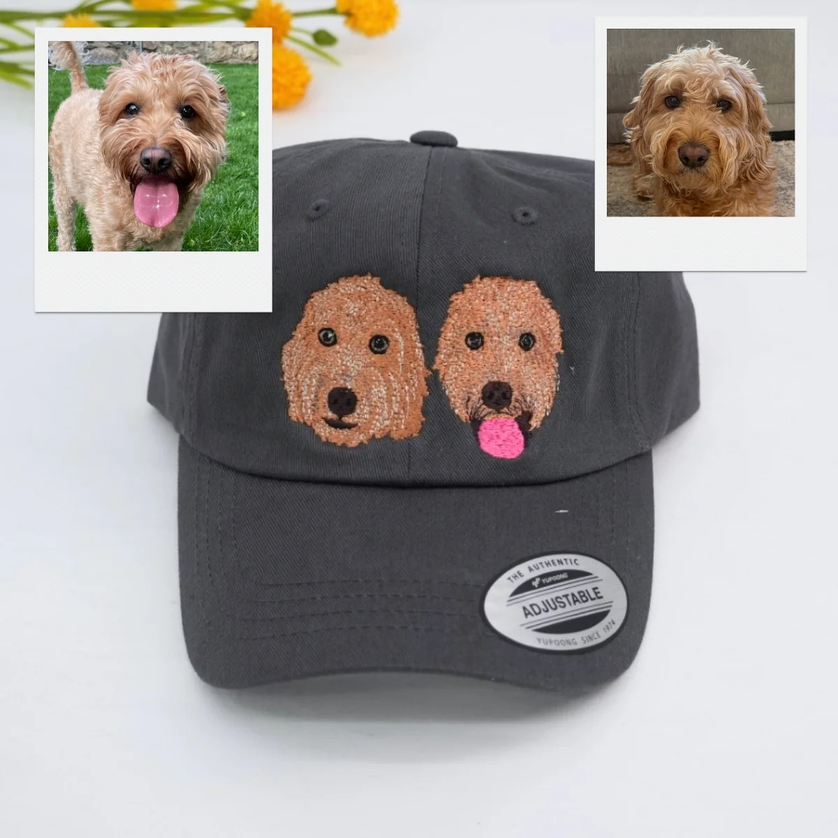Custom Dog Photo Embroidered Cap - Pet Portrait Personalized Name Accessory - Dog Parent Lover Gift - Image 4