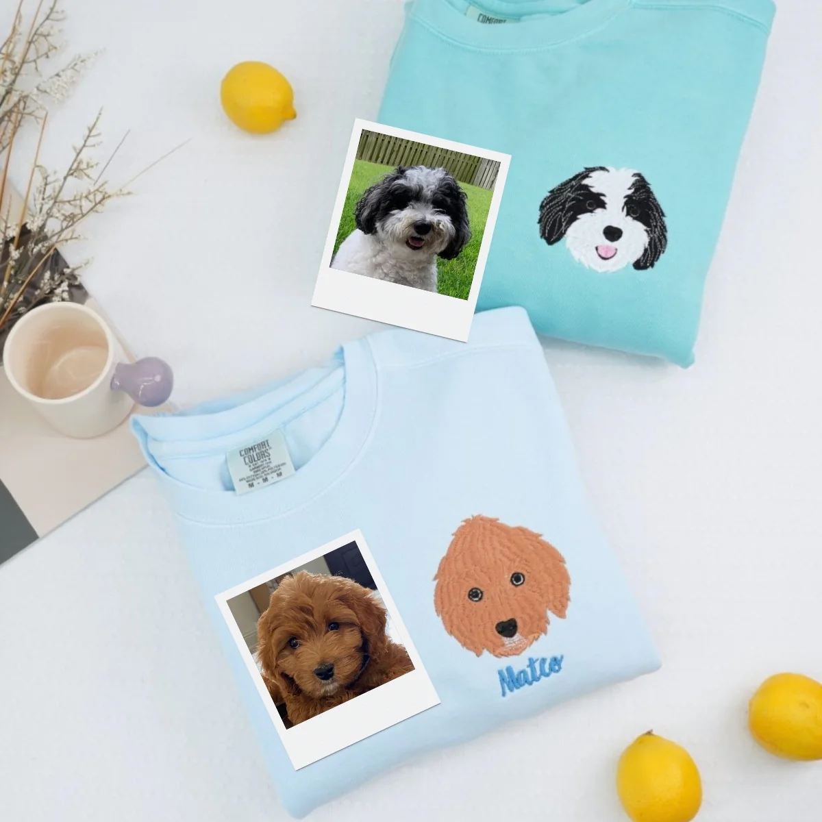 Custom Dog Picture T-Shirts - Personalized Pet Photo Portrait Embroidered Apparel - Perfect Dog Lover Gift - Image 4