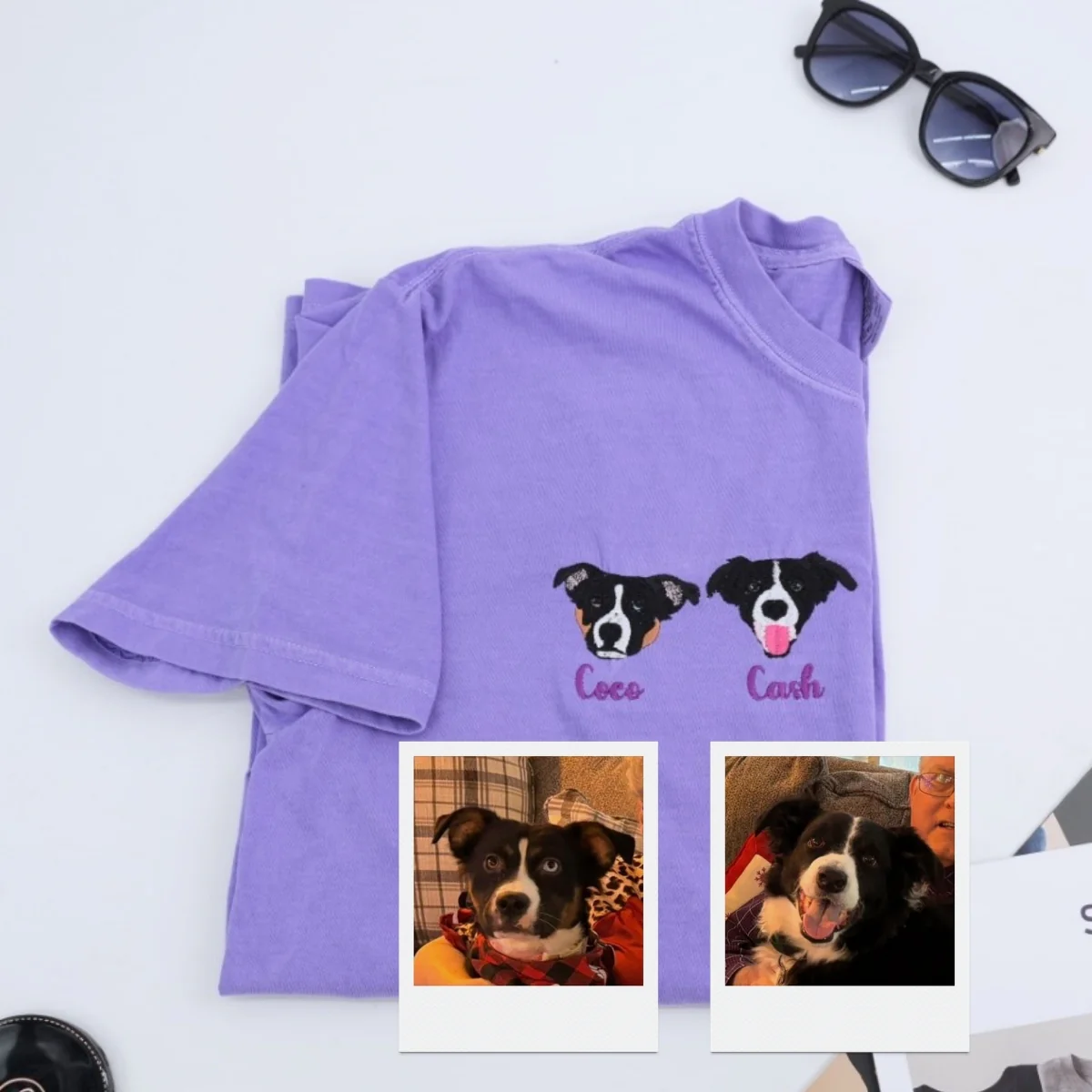 Custom Dog Picture T-Shirts - Personalized Pet Photo Portrait Embroidered Apparel - Perfect Dog Lover Gift - Image 5