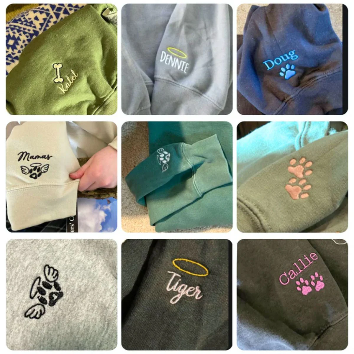 Custom Cat Portrait Embroidered Sweatshirts - Personalized Varsity Cat Face Hoodies - Perfect Cat Parent Gift - Image 12