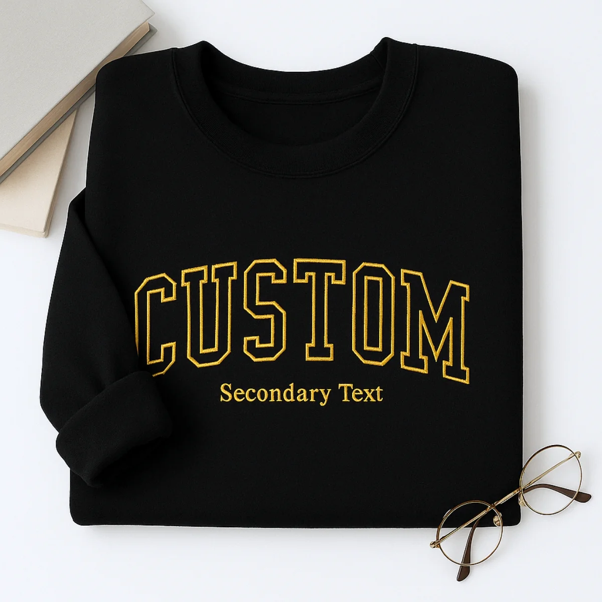 Custom Dual Text Sweatshirt - Personalized Varsity Style with Secondary Text - Corporate Team Gift - Image 2