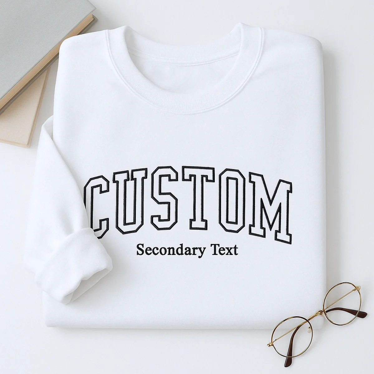 Custom Dual Text Sweatshirt - Personalized Varsity Style with Secondary Text - Corporate Team Gift - Image 3