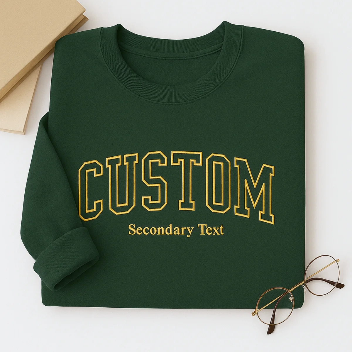 Custom Dual Text Sweatshirt - Personalized Varsity Style with Secondary Text - Corporate Team Gift - Image 4