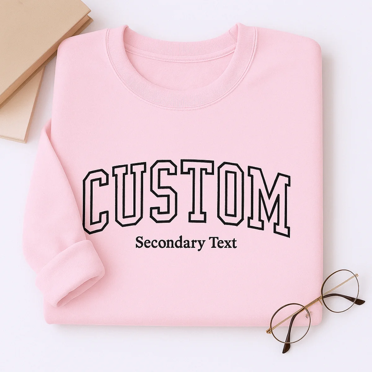 Custom Dual Text Sweatshirt - Personalized Varsity Style with Secondary Text - Corporate Team Gift - Image 6