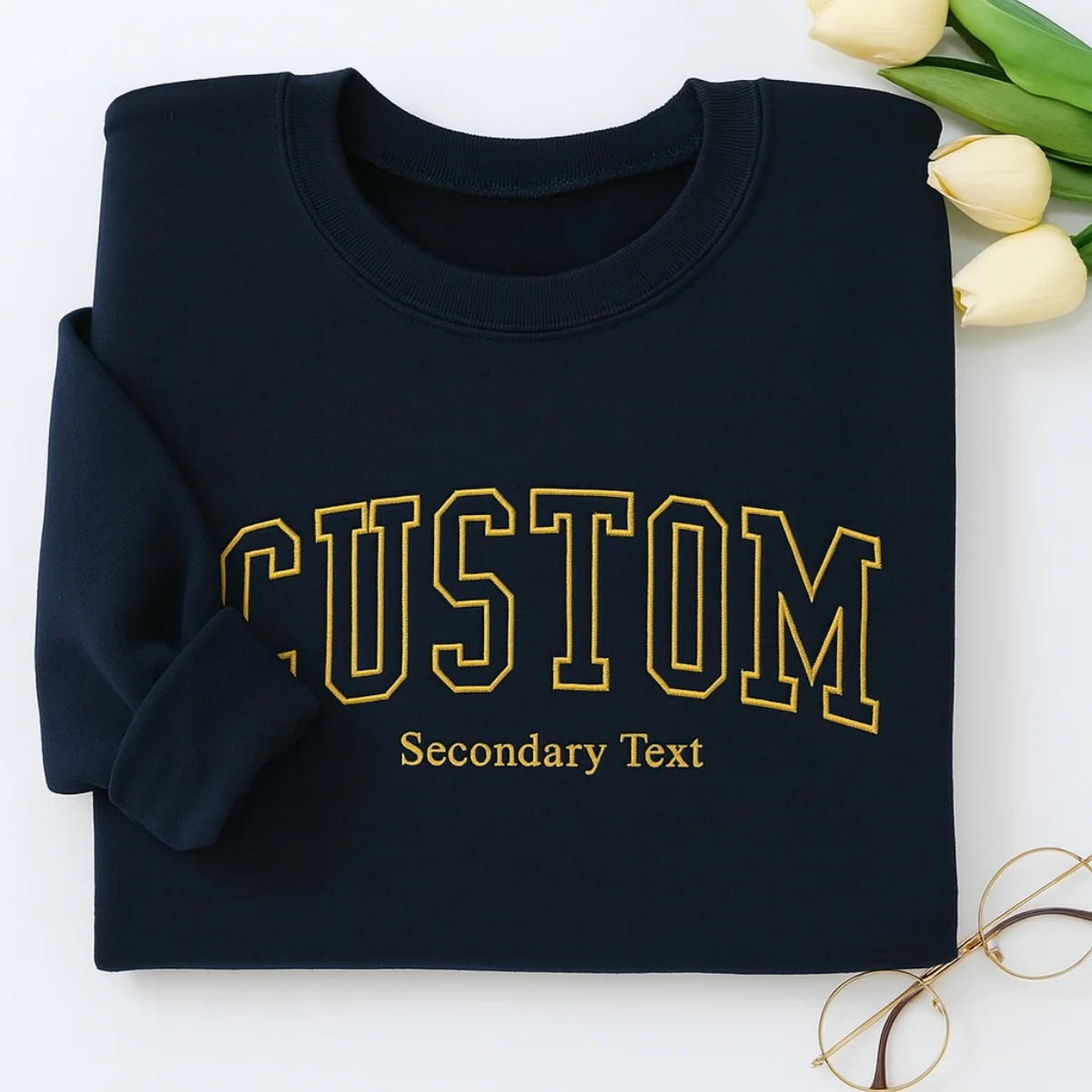 Custom Dual Text Sweatshirt - Personalized Varsity Style with Secondary Text - Corporate Team Gift - Image 7
