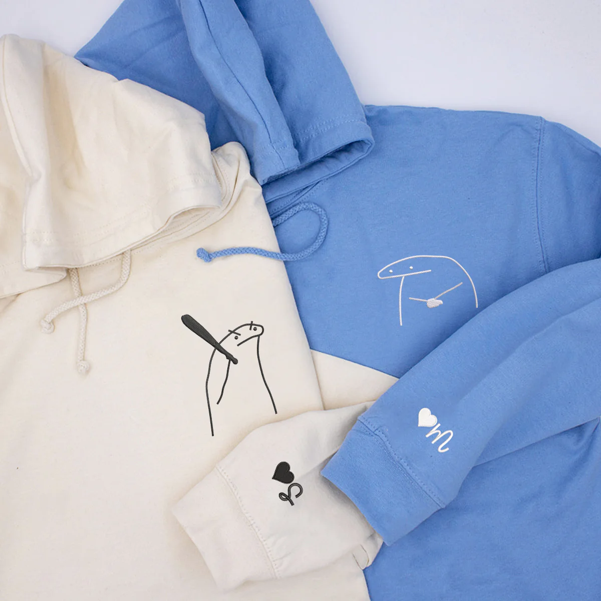 Custom Embroidered Angry Couple Matching Hoodies for Couples - Image 3