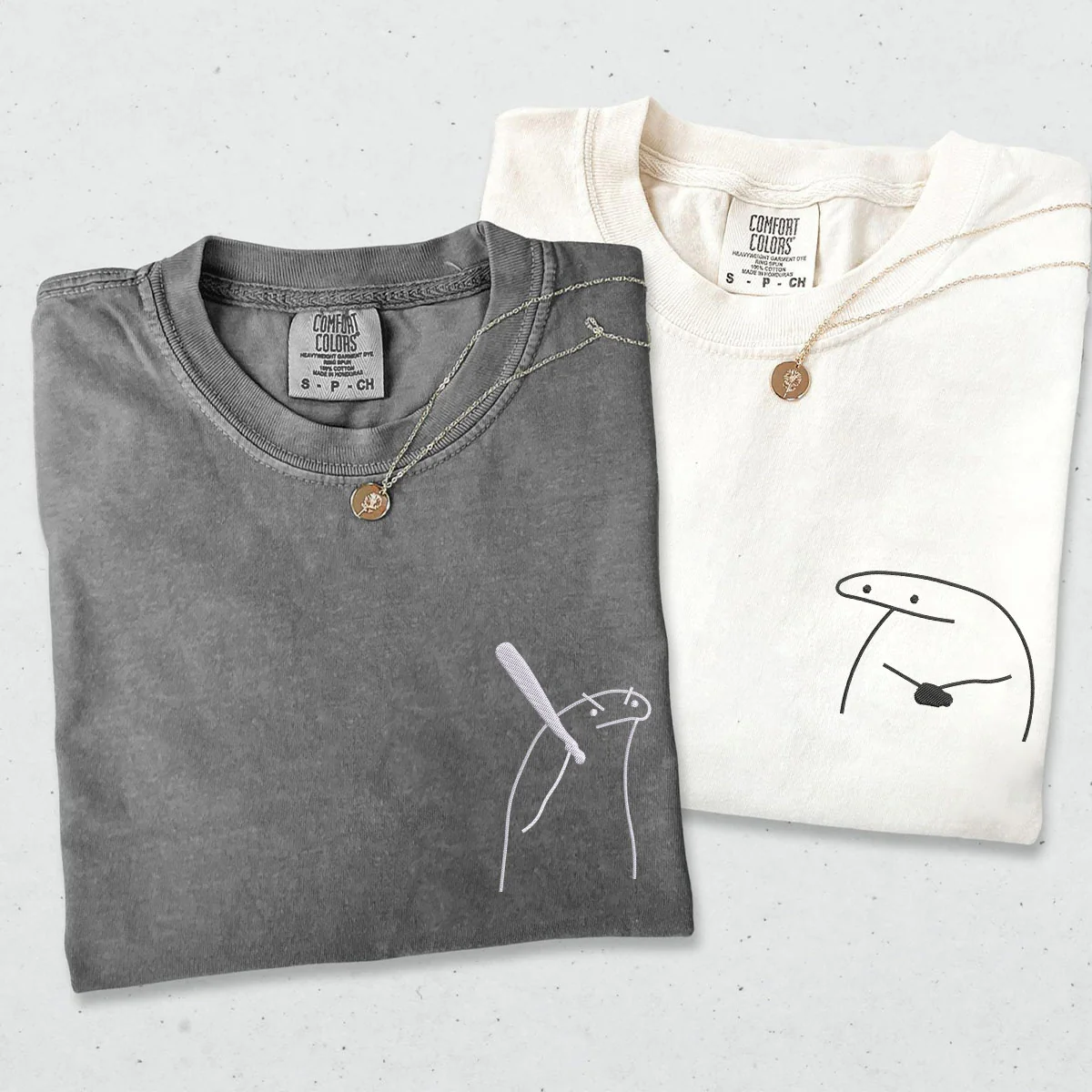 Custom Embroidered Angry Couple Matching T-shirts for Couples