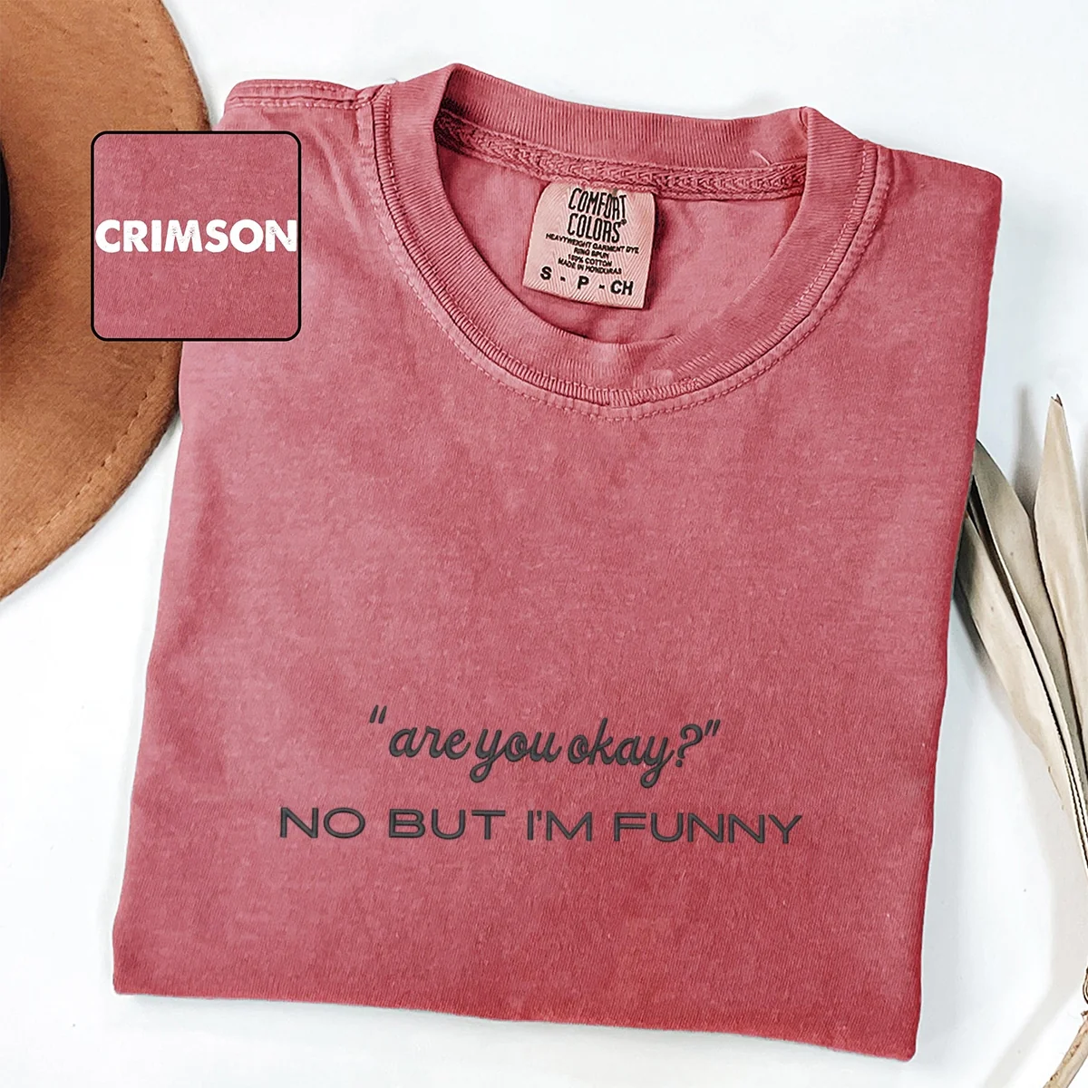 Custom Embroidered Are You Okay? T-Shirt | Funny Mental Health Quote Tee – Sarcastic Humor Gift for Women - Image 4