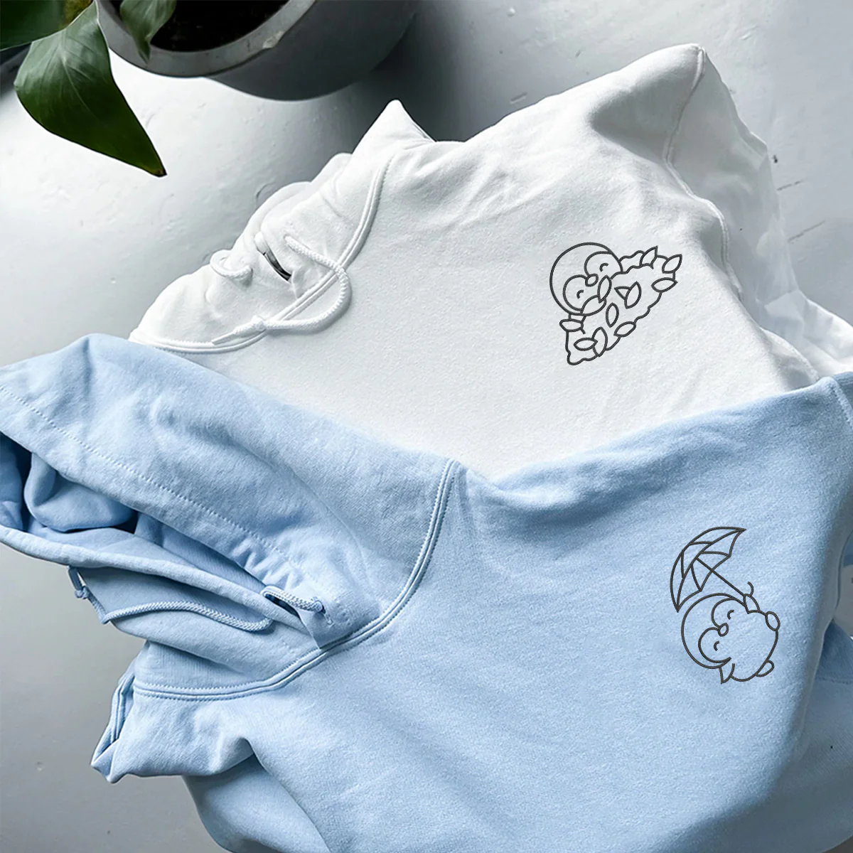 Custom Embroidered Autumn Penguin Matching Hoodies for Couples - Image 4