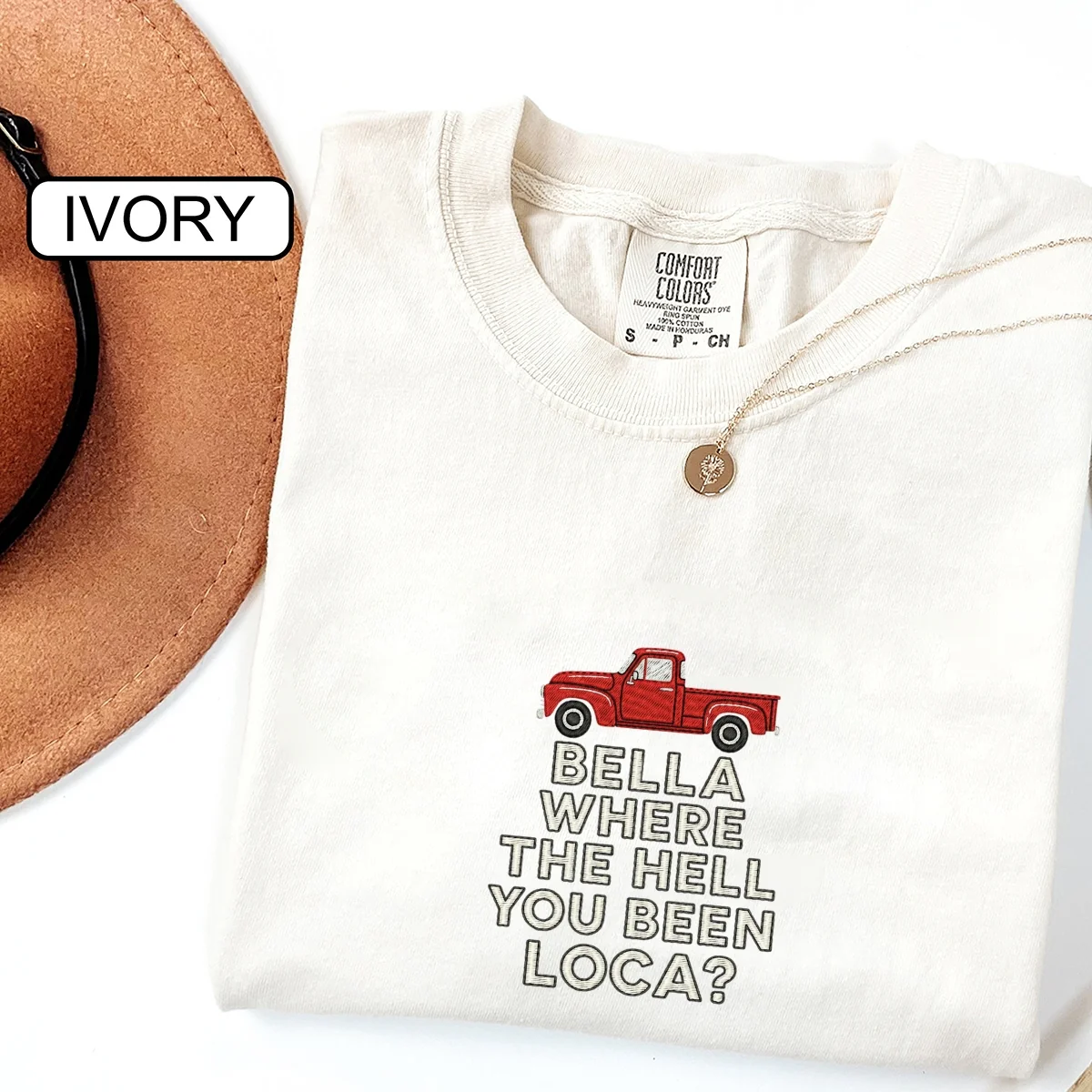 Custom Embroidered Bella, Where You Been Loca? T-Shirt | Funny Forks Washington Meme Tee - Image 2