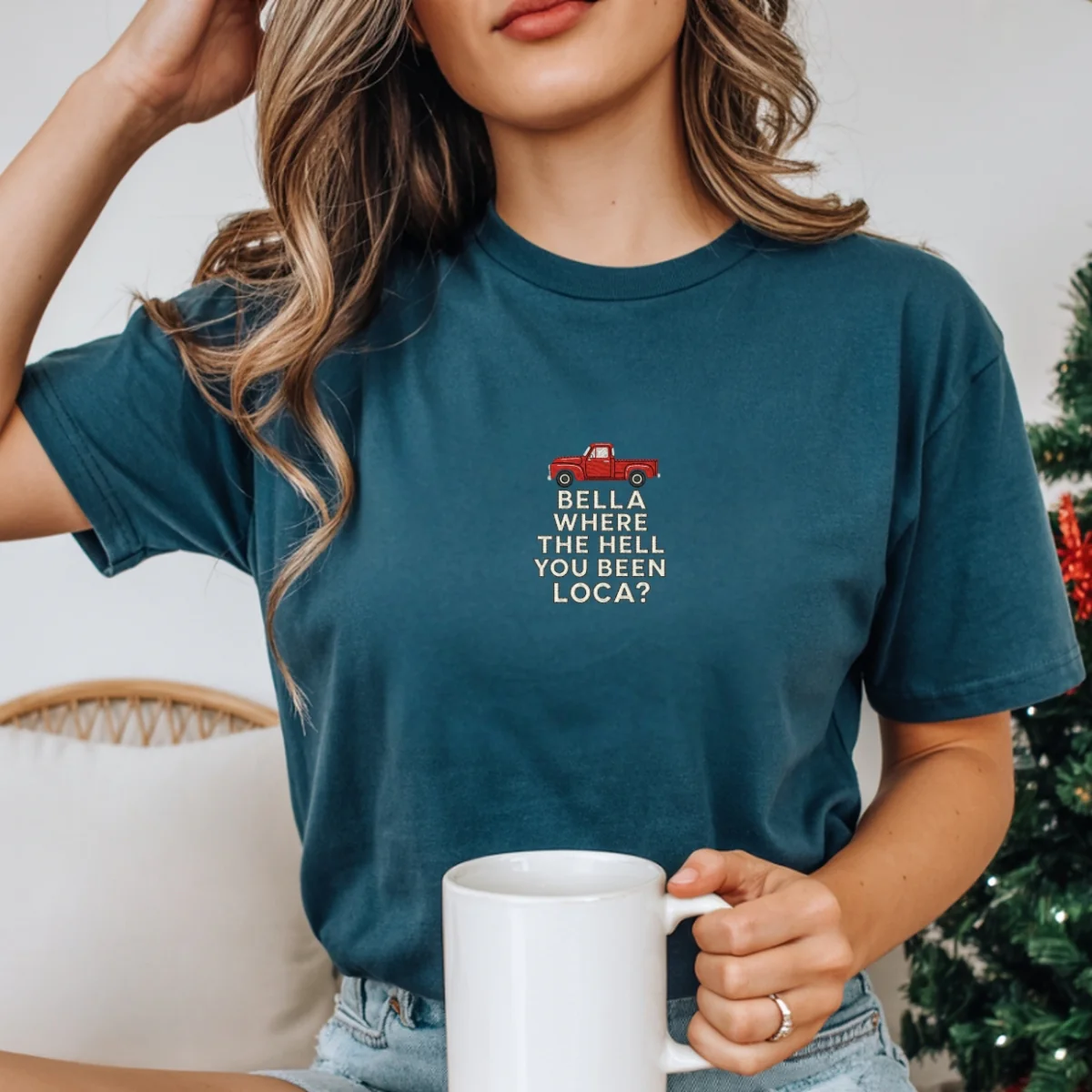 Custom Embroidered Bella, Where You Been Loca? T-Shirt | Funny Forks Washington Meme Tee - Image 6