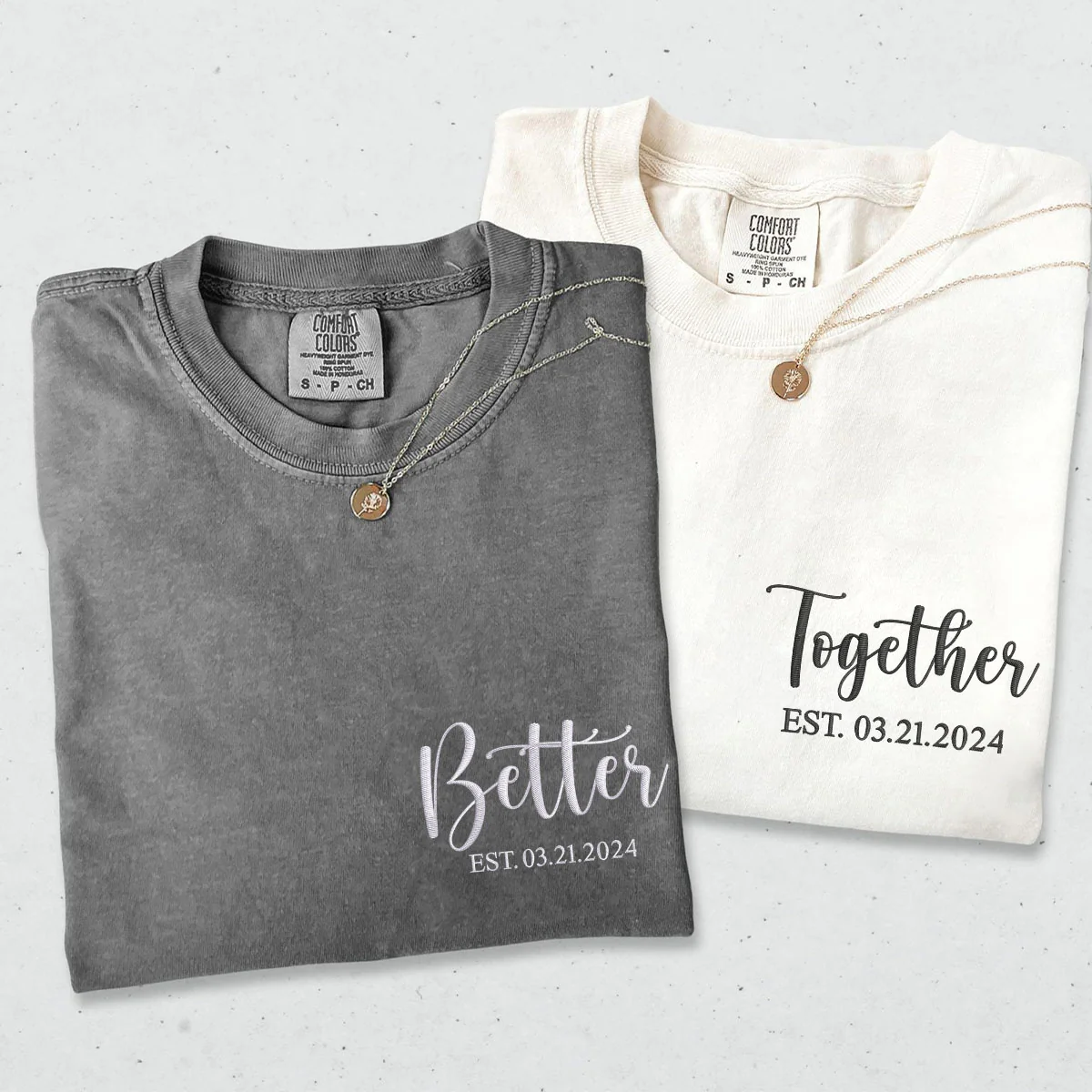 Custom Embroidered Better Together Matching T-shirts for Couples - Image 4