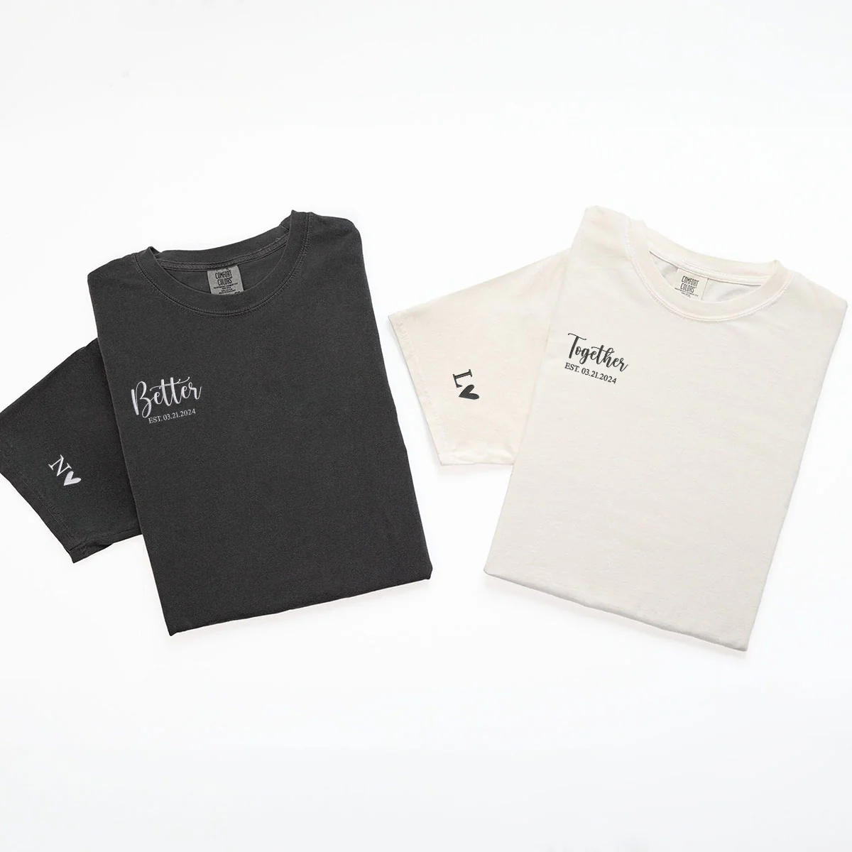 Custom Embroidered Better Together Matching T-shirts for Couples - Image 5