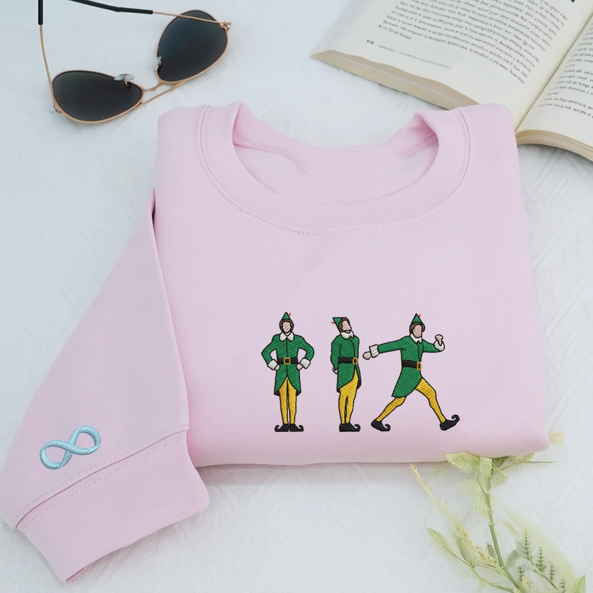 Custom Embroidered Christmas Elf Hoodie | Funny Embroidered Christmas Sweatshirt – Cozy Holiday Gift - Image 7