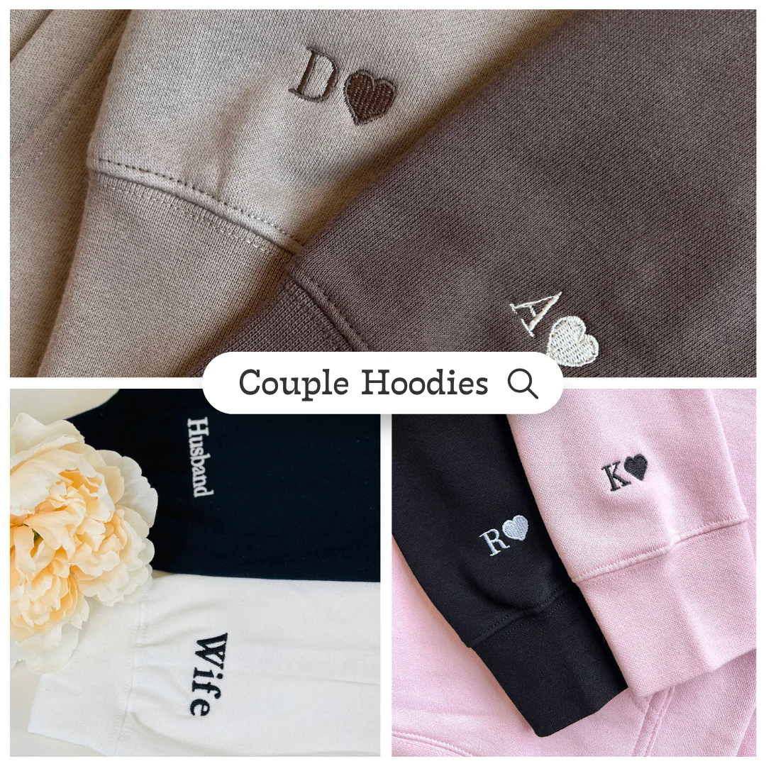 Custom Embroidered Couple Art Drawing Gift, Portrait From Photo, Embroidered Sweatshirt, Valentine Personalized, First Anniversary Gift - Image 5