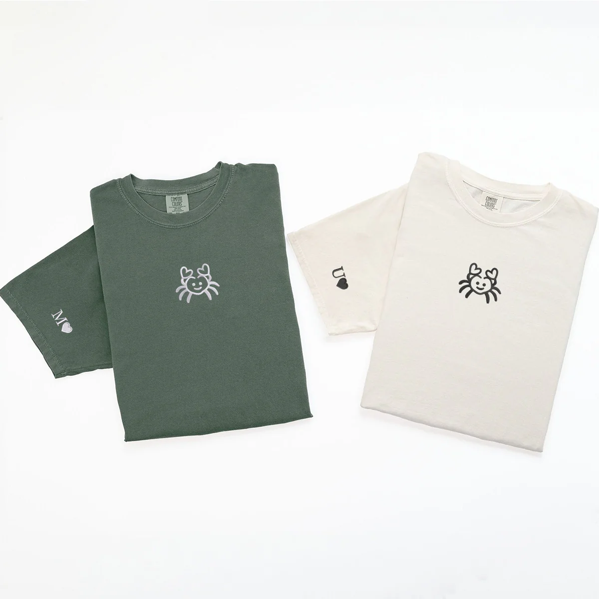 Custom Embroidered Crab Love Matching T-shirts for Couples - Image 5