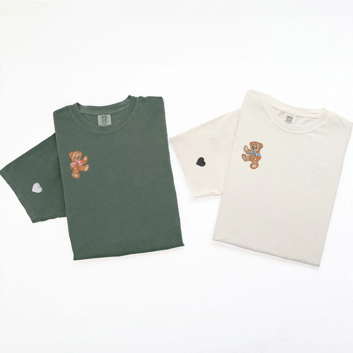 Custom Embroidered Cute Bear Matching T-shirts for Couples - Image 5