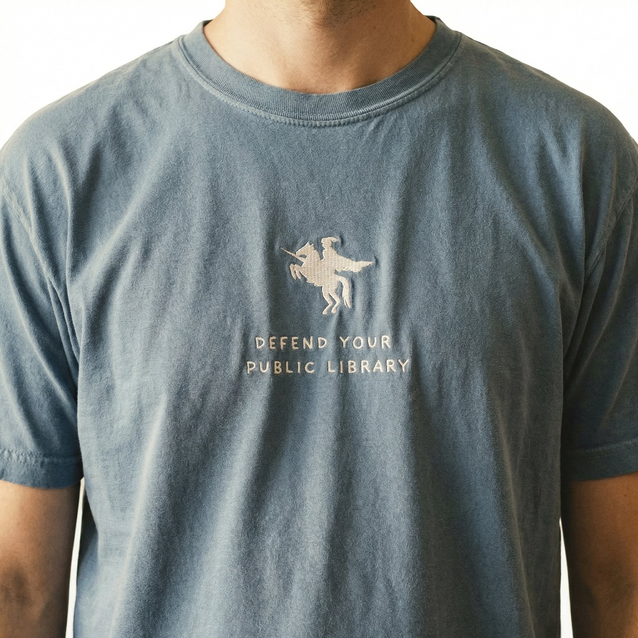 Custom Embroidered Defend Your Public Library T-Shirt - Bookish Librarian Gift - Image 5