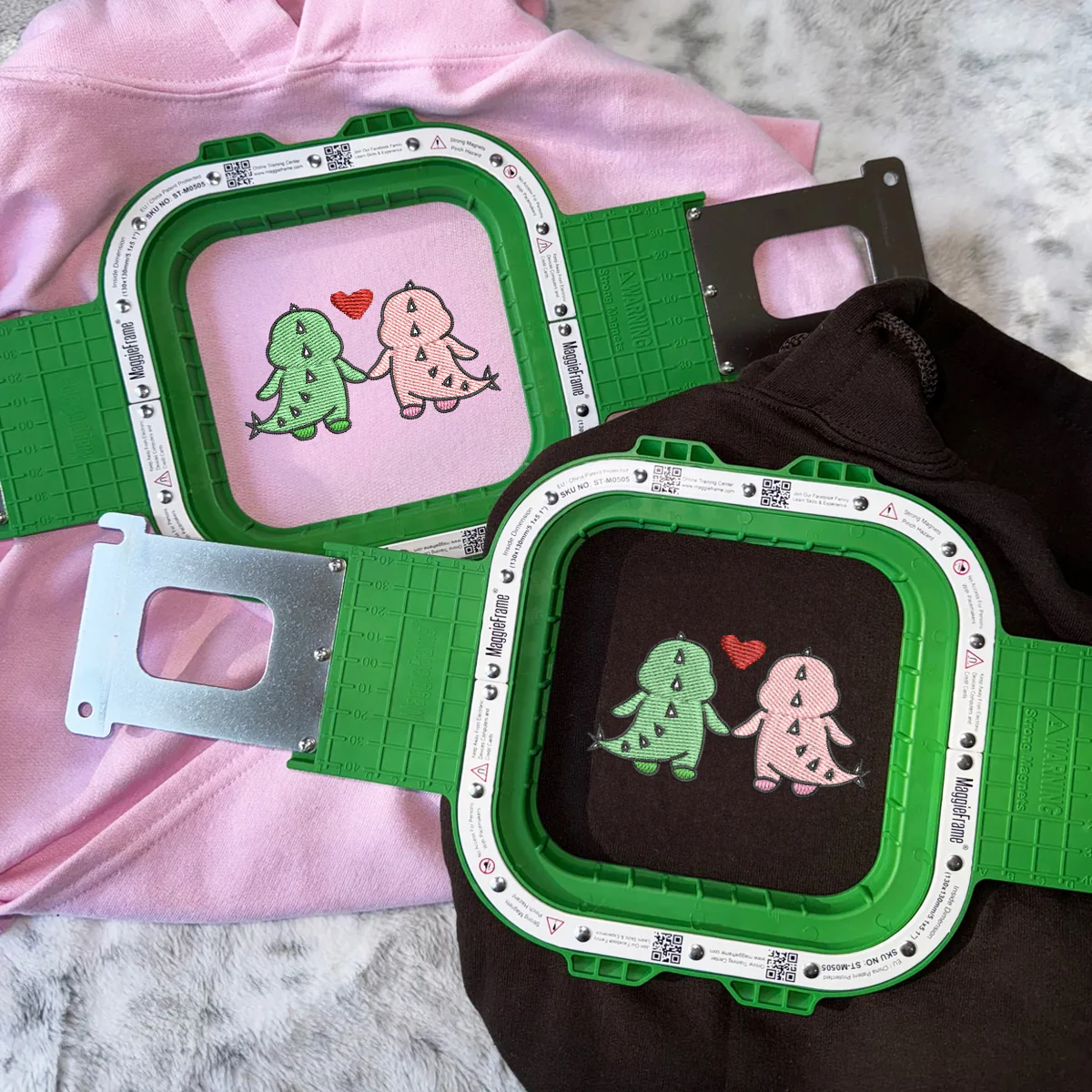 Custom Embroidered Dinosaur Couple Matching Hoodies for Couples - Image 7