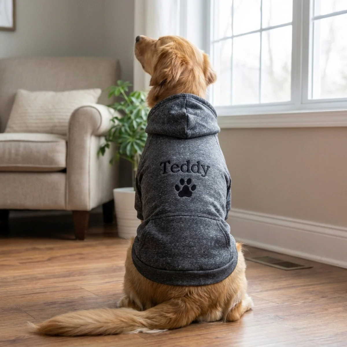 Custom Embroidered Dog Hoodie – Personalized Pet Name Sports Hoodie - Image 2