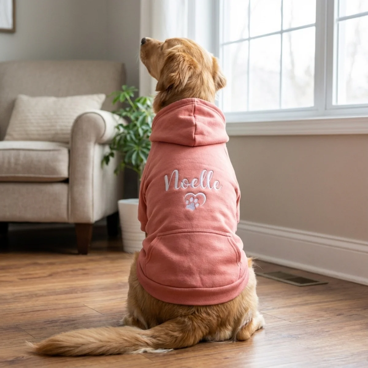 Custom Embroidered Dog Hoodie – Personalized Pet Name Sports Hoodie - Image 3