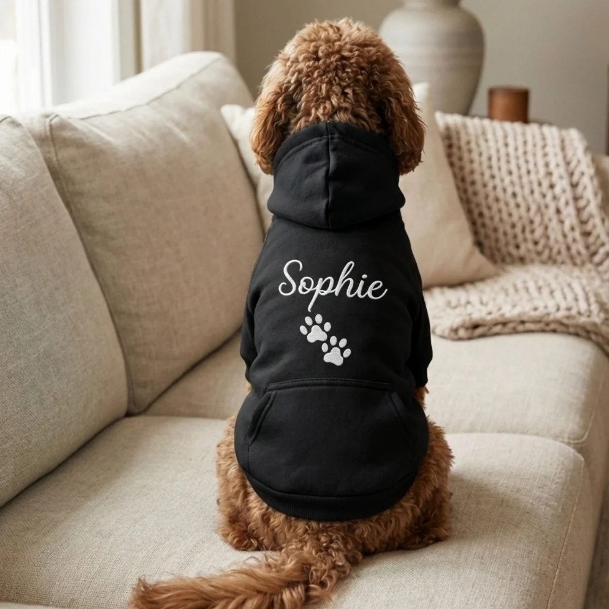 Custom Embroidered Dog Hoodie – Personalized Pet Name Sports Hoodie - Image 4